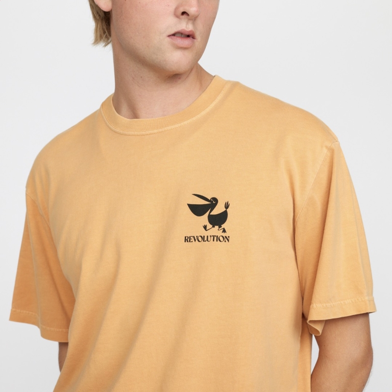 REVOLUTION Camiseta color naranja